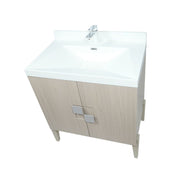 Bellaterra Home 804366V-EP 31.5" vanity, Light Gray, composite granite top, countertop and sink close-up