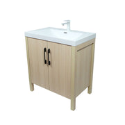 Bellaterra Home 804381V-CO 31.5" vanity, Neutral, composite granite top, angled view on a white background