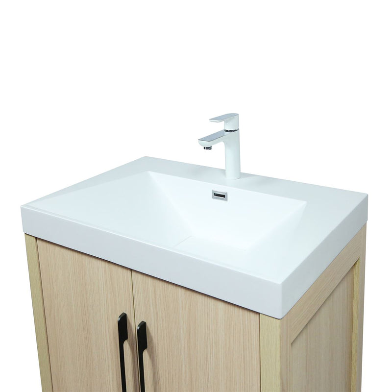 Bellaterra Home 804381V-CO 31.5" vanity, Neutral, composite granite top, countertop and sink close-up