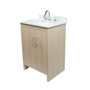 Bellaterra Home 808130-25-CO 25" vanity, Neutral, white engineered stone top, angled view on a white background