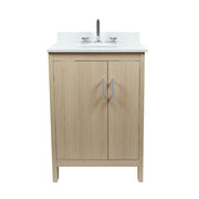 Bellaterra Home 808130-25-CO 25" vanity, Neutral, white engineered stone top, front view on a white background