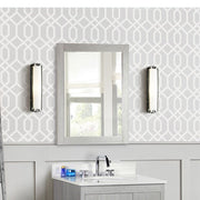 Bellaterra Home 808130-M-24 24" rectangular mirror, Gray Pine, installed in a bathroom