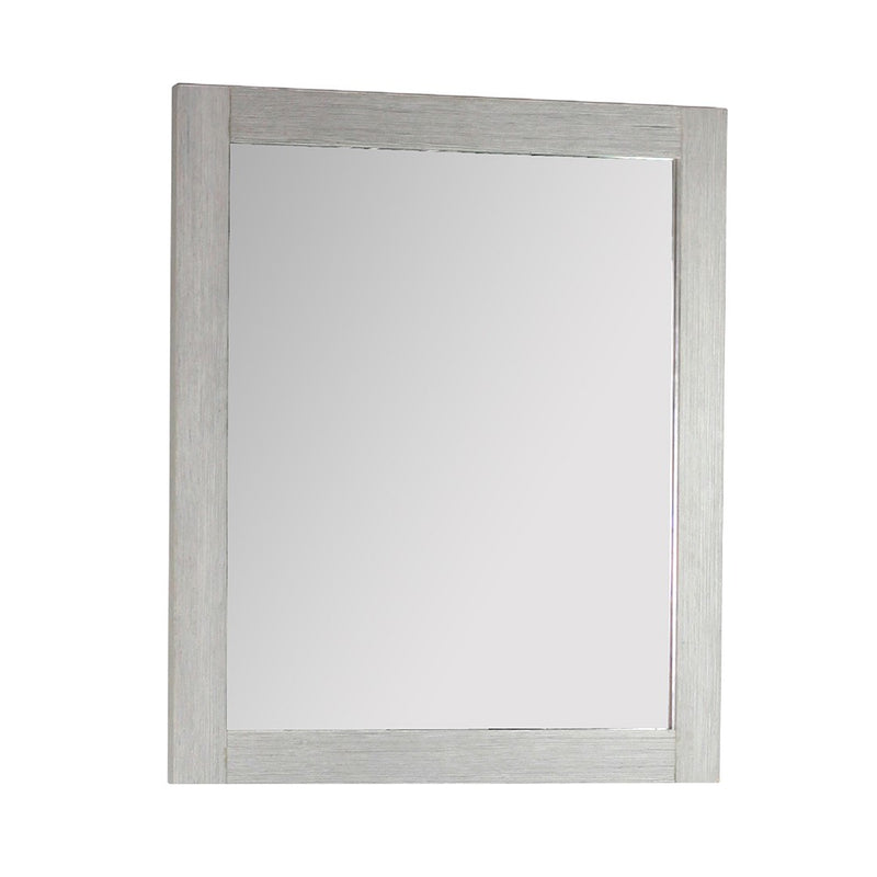 Bellaterra Home 808175-M-26 26" rectangular mirror, Gray Pine, front view on a white background