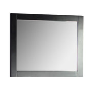 Bellaterra Home 808185-M-30 24" rectangular mirror, Matte Black, front view on a white background