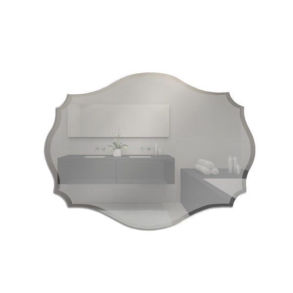 Bellaterra Home 808316-M 23.75" scalloped mirror, landscape orientation