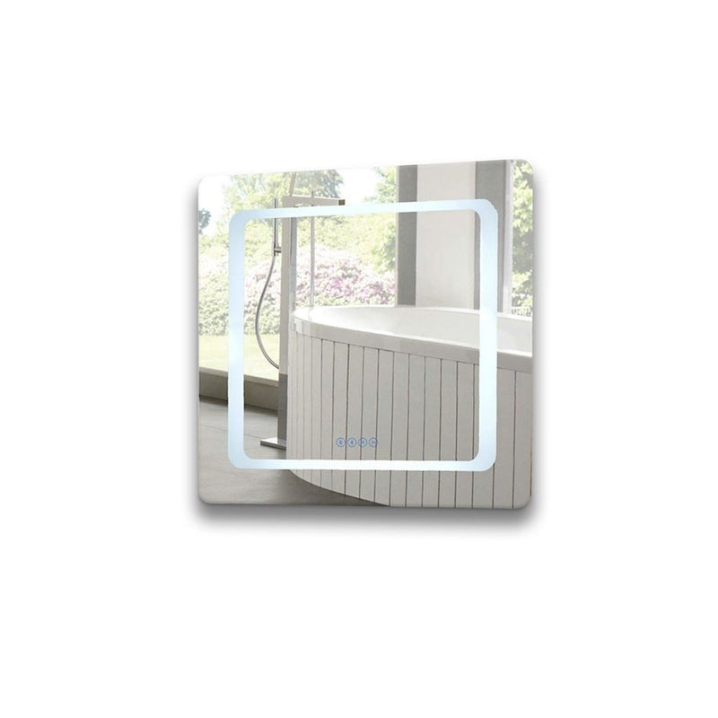 Bellaterra Home 808485-M-30 30" x 27" LED mirror with Bluetooth speakers, front view