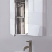Bellaterra Home 808998-MC 23.6" storage cabinet, angled view with doors open showing the shelf