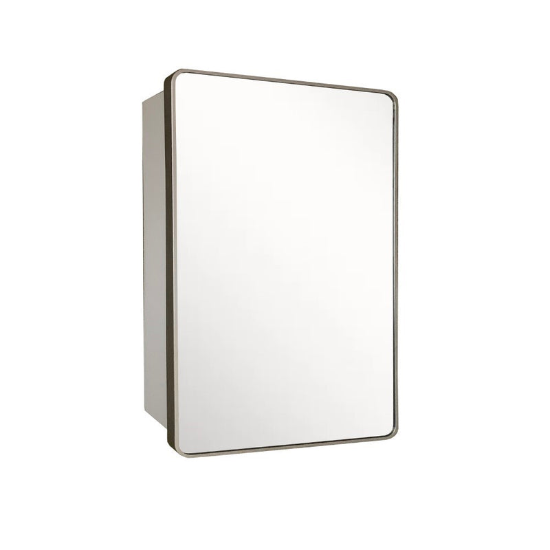 Bellaterra Home 8821-MC-SL 17.7" storage cabinet, Silver, front view on a white background