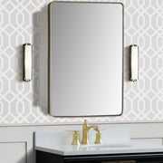 Bellaterra Home 8821-MC-SL 17.7" storage cabinet, Silver, installed in a bathroom
