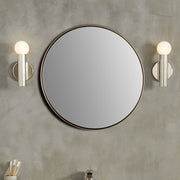 Bellaterra Home 8831-24GD 23.5" round mirror, Gold, installed in a bathroom