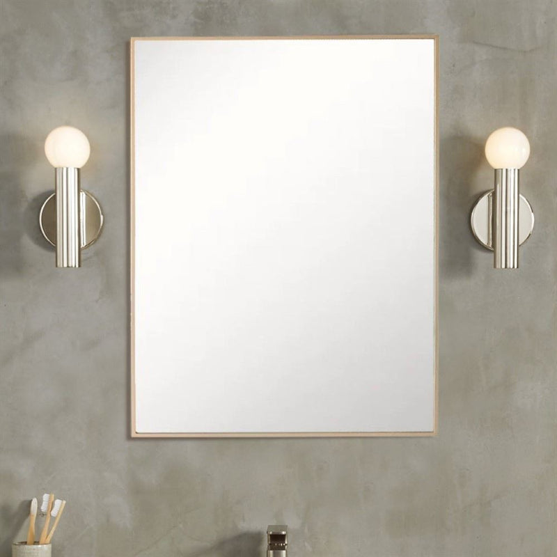 Bellaterra Home 8833-24GD 23.5" rectangular mirror, Gold, installed in a bathroom