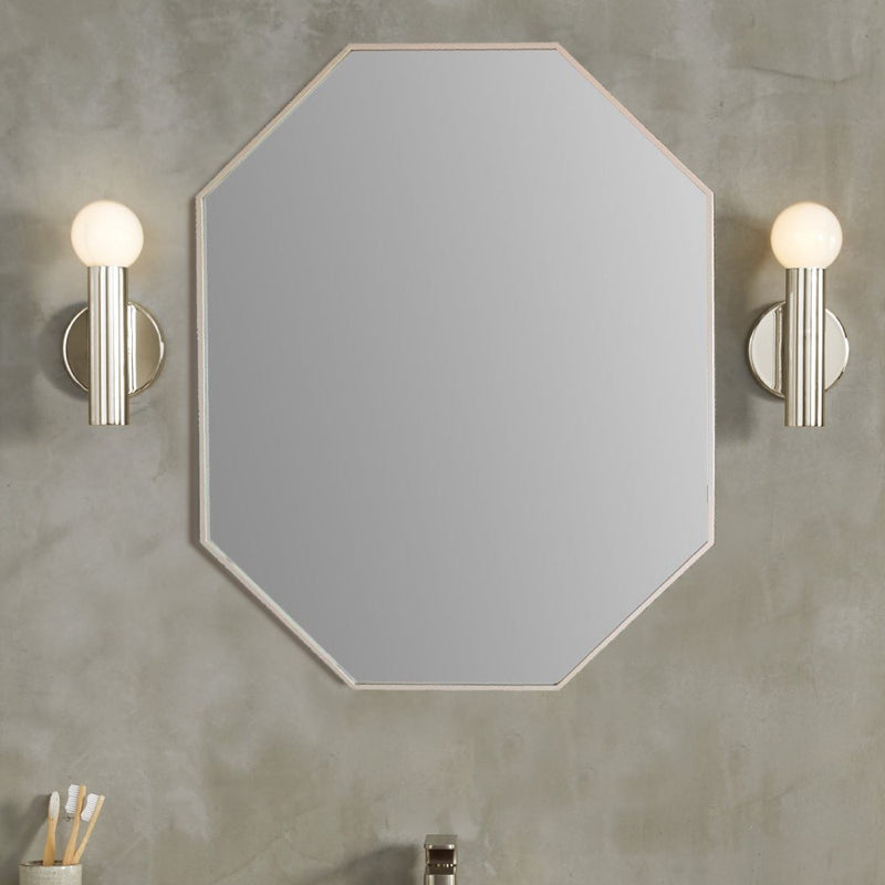 Bellaterra Home 8834-24SL 23.5" octagon mirror, Silver, installed in a bathroom