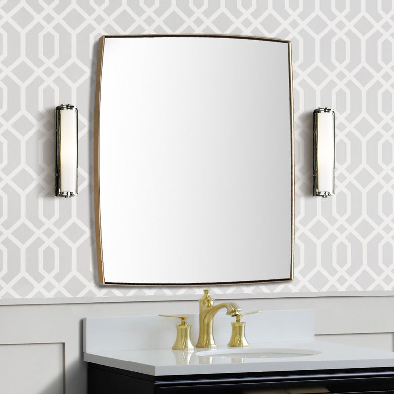 Bellaterra Home 8835B-24GD 23.5" rectangular mirror, Gold, installed in a bathroom