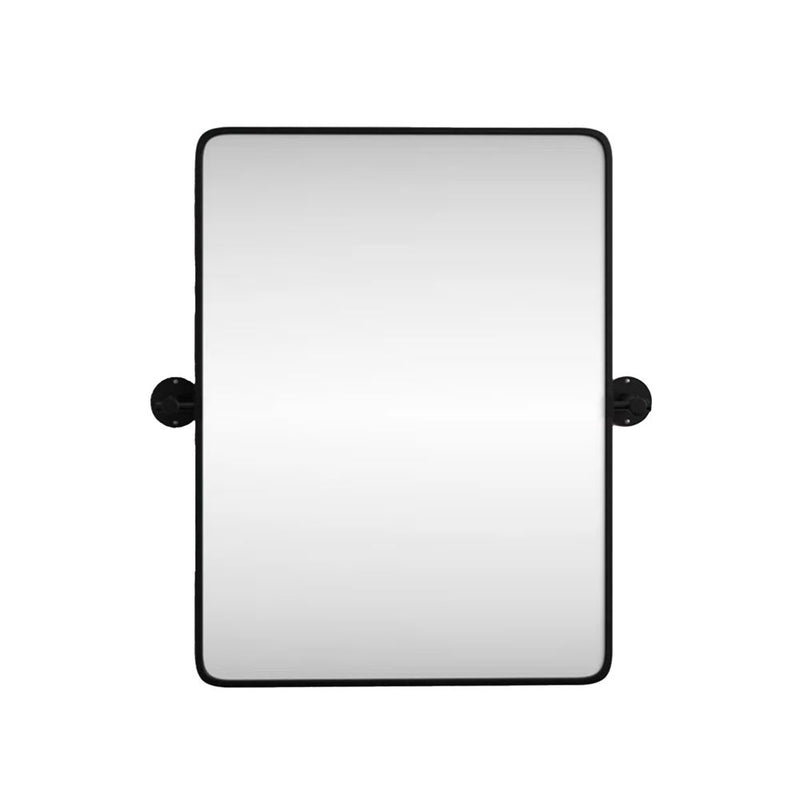 Bellaterra Home 8836-24BL 27.5" rectangular mirror, Black, angled view on a white background