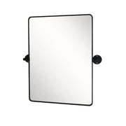 Bellaterra Home 8836-24BL 27.5" rectangular mirror, Black, front view on a white background