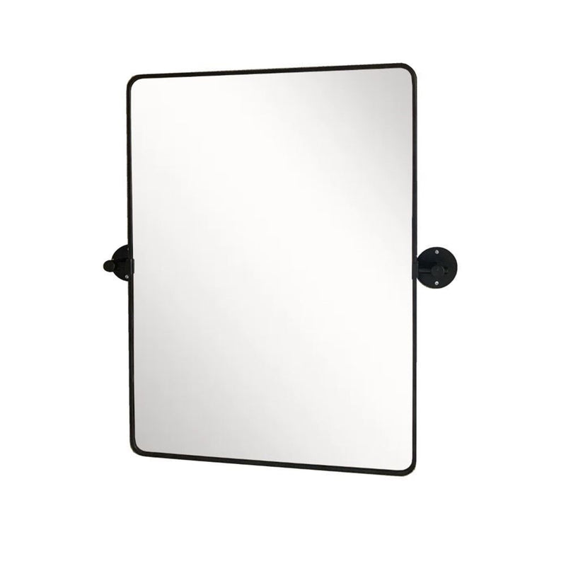 Bellaterra Home 8836-24BL 27.5" rectangular mirror, Black, front view on a white background