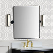 Bellaterra Home 8836-24BL 27.5" rectangular mirror, Black, installed in a bathroom