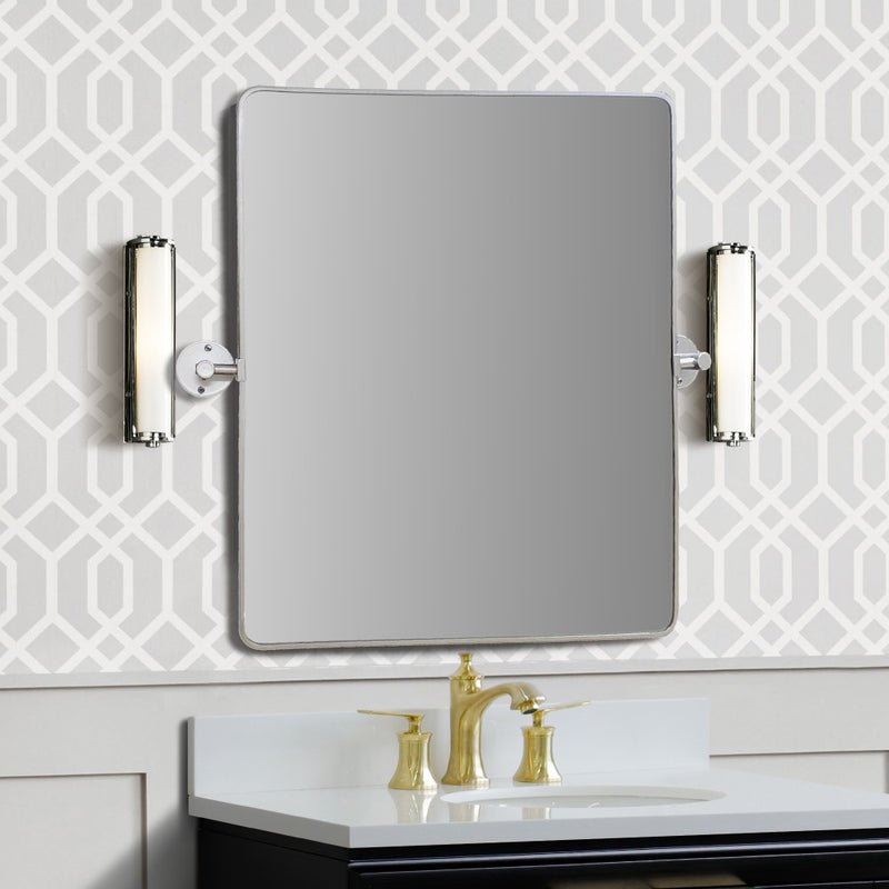 Bellaterra Home 8836-24SL 27.5" rectangular mirror, Silver, installed in a bathroom