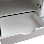 Bellaterra Home 9009-30-WH-BG 30" vanity, White, Black Galaxy granite top, open drawer close-up