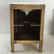 Bellaterra Home 9010-24-SW-JW 24" vanity, Sable Walnut, Jazz White marble top, open back view