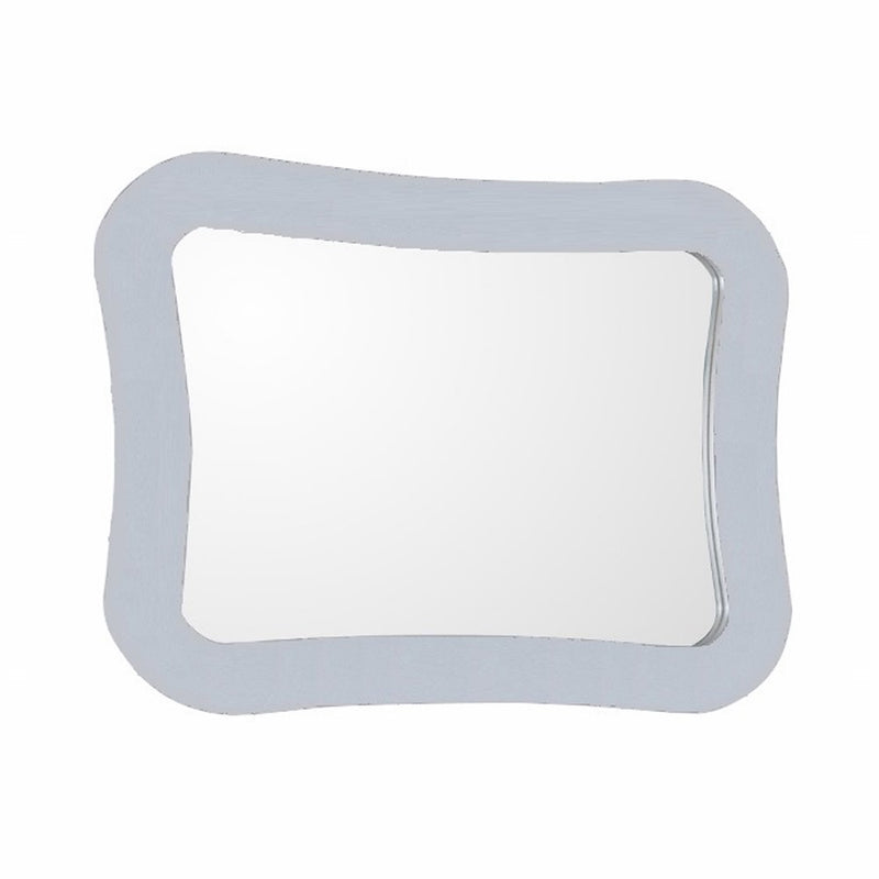 Bellaterra Home 9903-M-WH 28" mirror, White, front view on a white background
