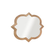 Bellaterra Home 9906-M-NL Accent 23" quatrefoil mirror, Natural, front view on a white background