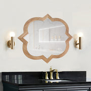 Bellaterra Home 9906-M-NL Accent 23" quatrefoil mirror, Natural, installed in a bathroom