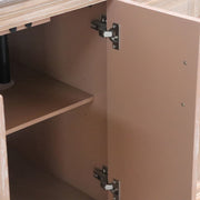 Bellaterra Home A3722-MT3-AQ Sintra 37" vanity, Weathered Neutral, white engineered stone top, cabinet interior close-up