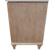Bellaterra Home A3722-MT3-AQ Sintra 37" vanity, Weathered Neutral, white engineered stone top, side view