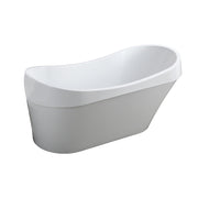 Bellaterra Home BA6801 Barletta 69" freestanding tub, white high gloss, front view on a white background