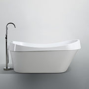 Bellaterra Home BA6801 Barletta 69" freestanding tub, white high gloss, side view studio