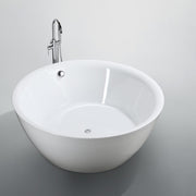 Bellaterra Home BA6832 Pescara 59" freestanding tub, white high gloss, angled view on a white background