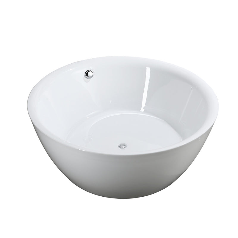 Bellaterra Home BA6832 Pescara 59" freestanding tub, white high gloss, front view on a white background