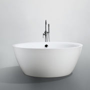 Bellaterra Home BA6832 Pescara 59" freestanding tub, white high gloss, front with filler