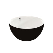Bellaterra Home BA6832BLK Parma 59" freestanding tub, black/white high gloss, front view on a white background
