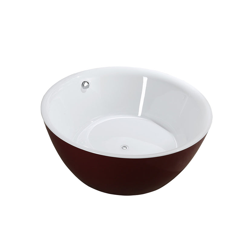 Bellaterra Home BA6832RD Prato 59" freestanding tub, red/white high gloss, front view on a white background