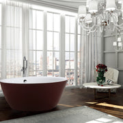 Bellaterra Home BA6832RD Prato 59" freestanding tub, red/white high gloss, installed in a bathroom
