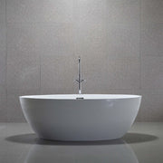 Bellaterra Home BA6834 Enna 65" freestanding tub, white high gloss, front view on a white background