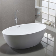 Bellaterra Home BA6834 Enna 65" freestanding tub, white high gloss, installed in a bathroom