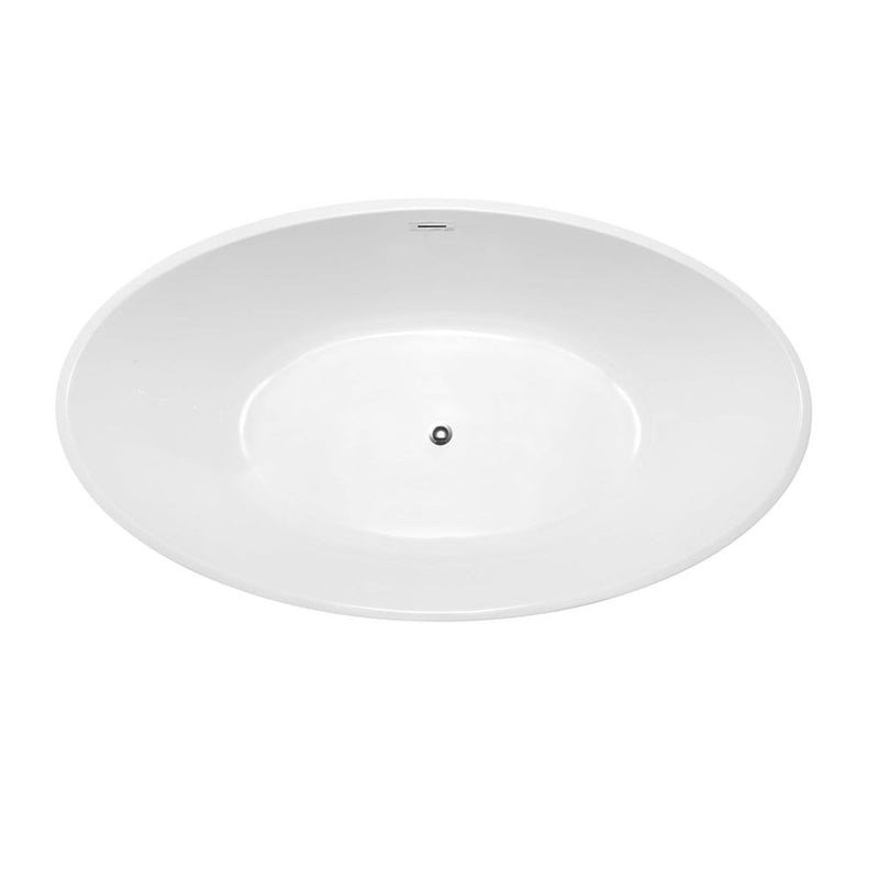 Bellaterra Home BA6834 Enna 65" freestanding tub, white high gloss, countertop and sink close-up