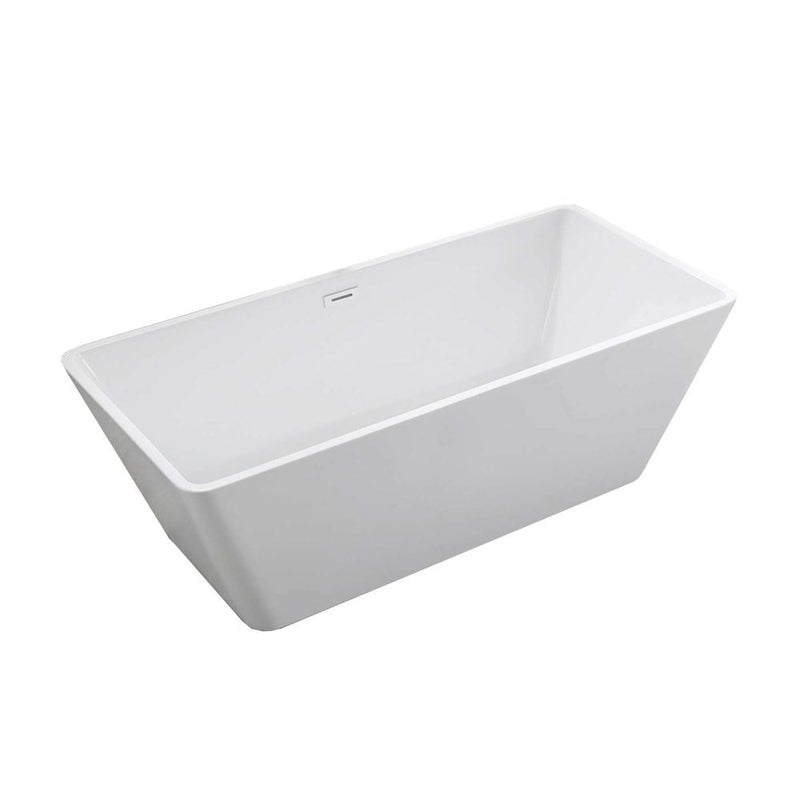 Bellaterra Home BA6867 Rieti 67" freestanding tub, white high gloss, front view on a white background