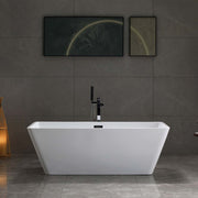 Bellaterra Home BA6867 Rieti 67" freestanding tub, white high gloss, installed in a bathroom