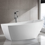 Bellaterra Home BA7525 Albi 67" freestanding tub, white high gloss, installed in a bathroom