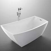 Bellaterra Home BA7525 Albi 67" freestanding tub, white high gloss, installed in a bathroom, shot 2, shot 3