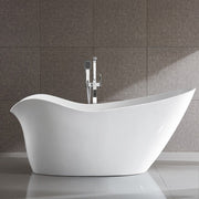 Bellaterra Home BA7527 Colmar 69" freestanding tub, white high gloss, installed in a bathroom, shot 2