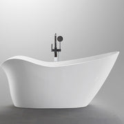 Bellaterra Home BA7527 Colmar 69" freestanding tub, white high gloss, side view studio