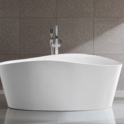 Bellaterra Home BA7528 Grasse 67" freestanding tub, white high gloss, installed in a bathroom, shot 2