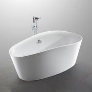 Bellaterra Home BA7528 Grasse 67" freestanding tub, white high gloss, studio view angled