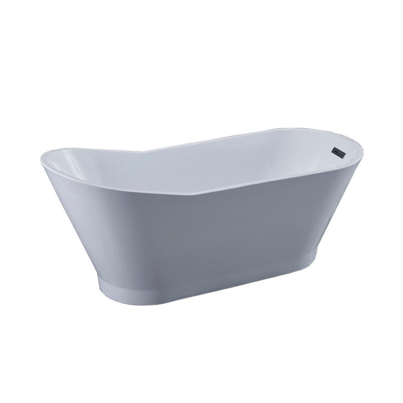 Bellaterra Home BA7529 Melun 67" freestanding tub, white high gloss, front view on a white background