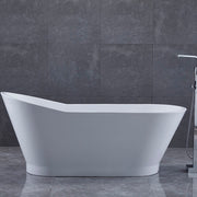 Bellaterra Home BA7529 Melun 67" freestanding tub, white high gloss, installed in a bathroom, shot 2